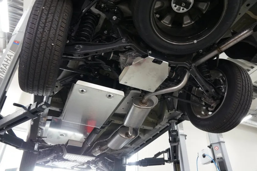 Защита алюминиевая АВС-Дизайн для картера, топливного бака, КПП, РК и топливных, тормозных трубок Acura MDX 14 2013-2020 (4 части) фото 4