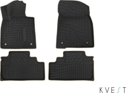 Коврики KVEST 3D для салона Lexus RX IV 2015-2022 Серый, бежевый кант