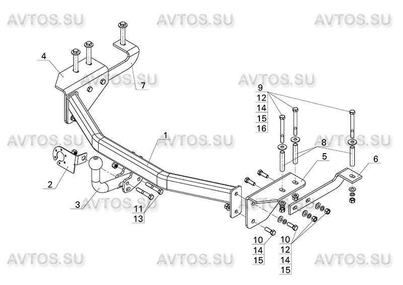 Фаркоп AvtoS для Toyota Alphard фото 2