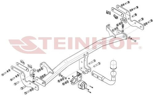 Фаркоп Steinhof для Opel Crossland X A18 (Mk.I) 2017-2021/ Opel Crossland (Mk.I) 2021-2024 шар А
