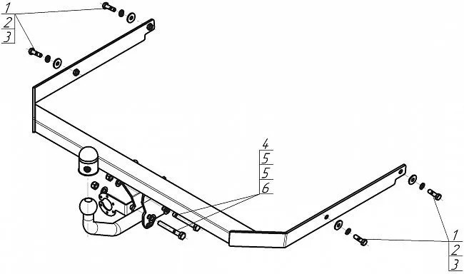 Фаркоп с оцинкованным шаром АвтоСтандарт для  Ford Focus (Mk.II седан) 2004-2011 Шар А фото 3