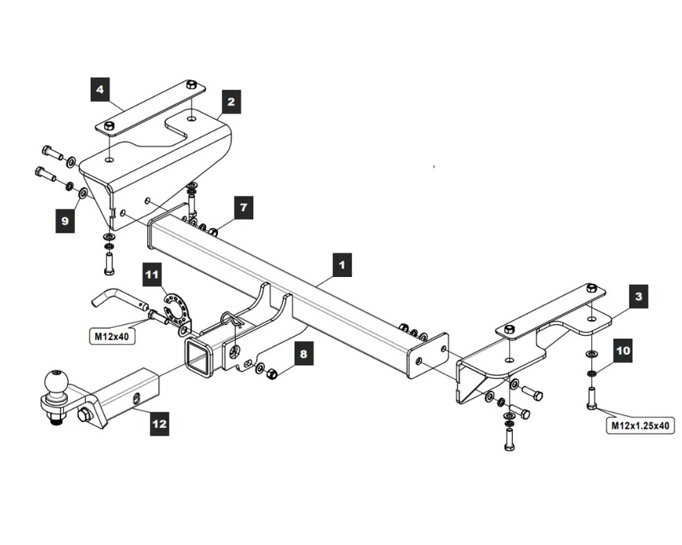 Фаркоп TowRus для FAW Bestune T77 (Mk.I) 2018- шар Е (система антистук)