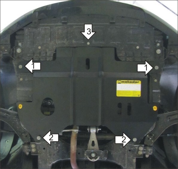 Защита Мотодор для двигателя, КПП Chevrolet Spark II 2010-2015