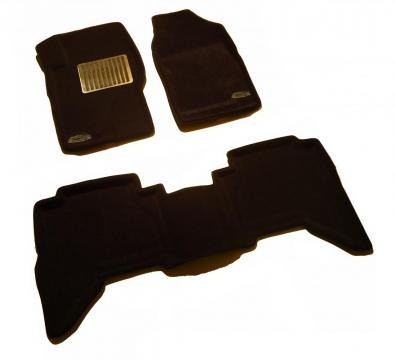 Коврики салона текстильные Nissan Pathfinder  3D Pradar с бортиком черные (с металлическим подпятником)