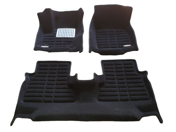 Коврики салона текстильные для Ford Kuga II 3D Pradar с бортиком черные (с металлическим подпятником) фото 2