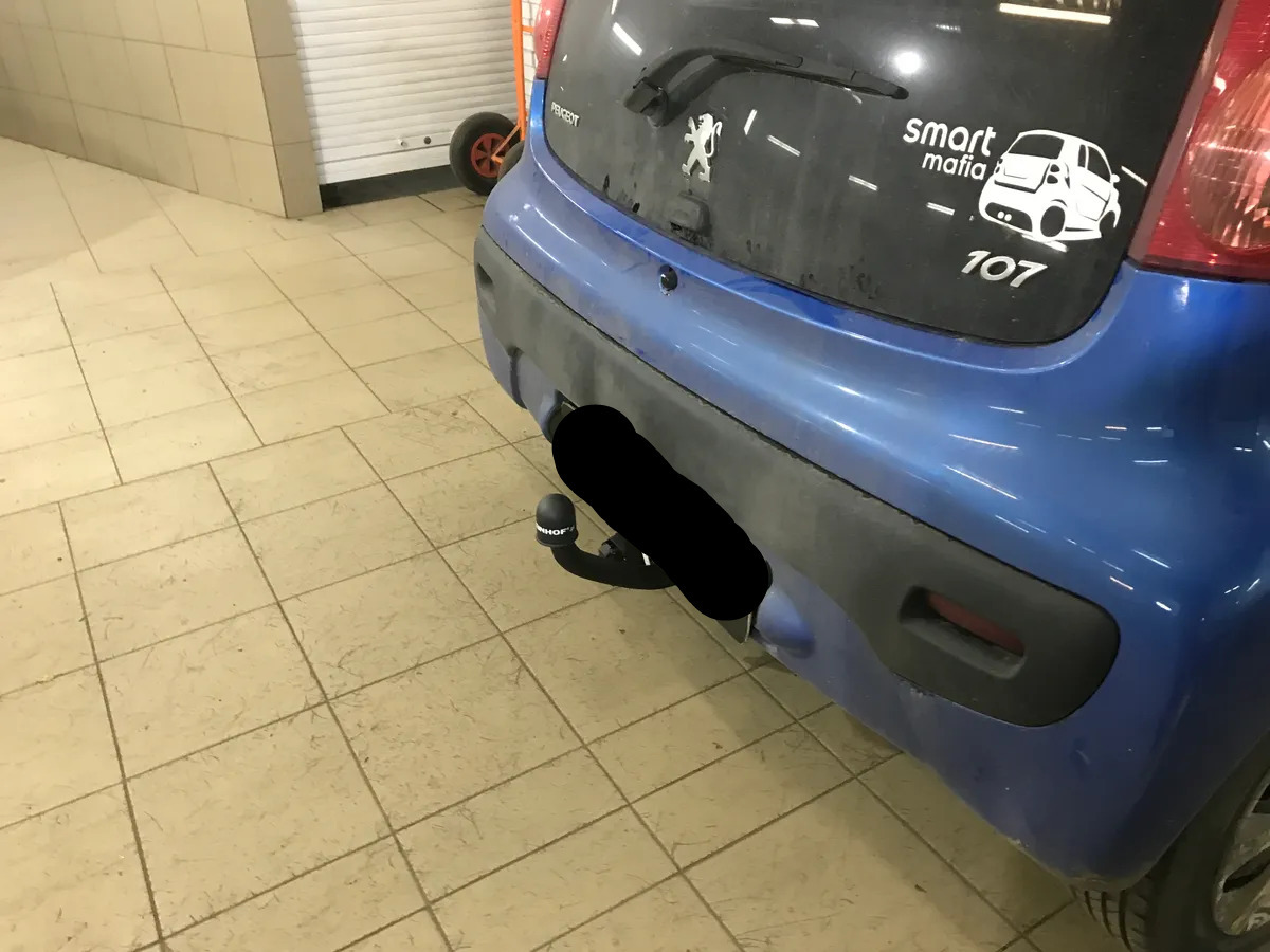 Фаркоп Steinhof для Toyota Aygo B10 (Mk.I) 2005-2014 / Peugeot 107 (Mk.I) 2005-2014 /  Citroen C1 (Mk.I) 2005-2014 Шар А фото 3