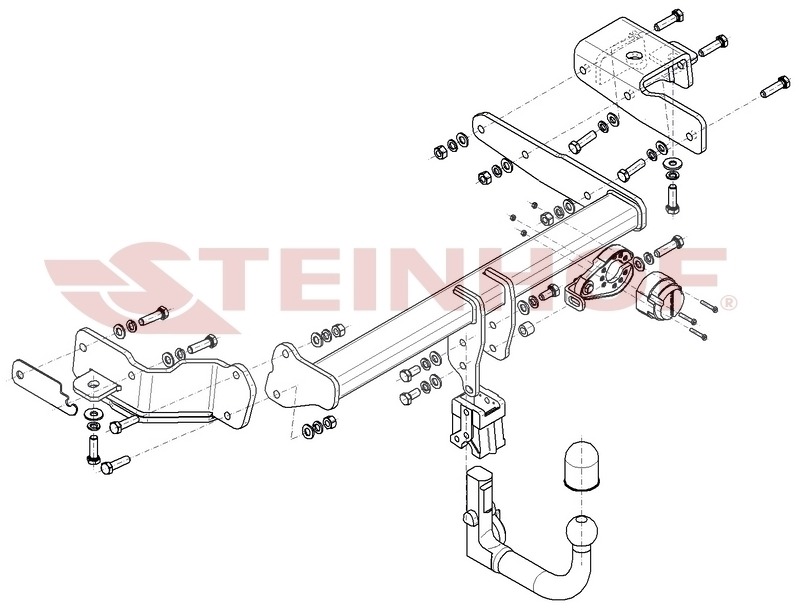 Быстросъёмный фаркоп Steinhof для Hyundai Santa Fe (Mk.IV рестайлинг) 2021-2023 Шар AV