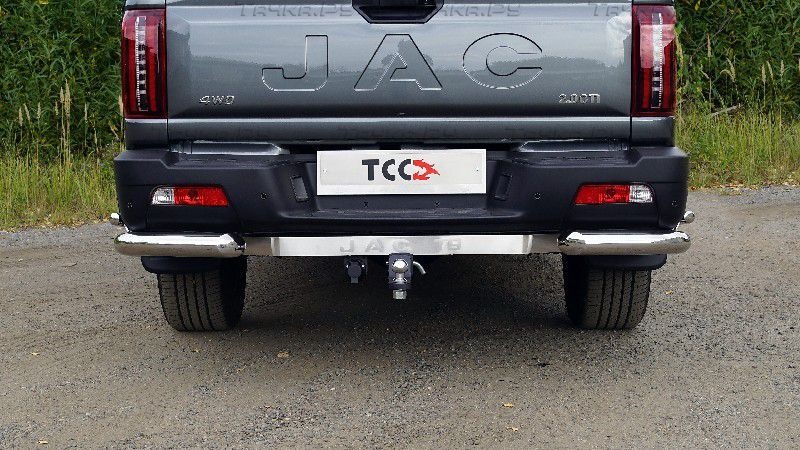 Быстросъёмный фаркоп с накладкой из нержавеющей стали ТСС для JAC T9 (Mk.I) 2024- (4WD дизель) Шар Е фото 4