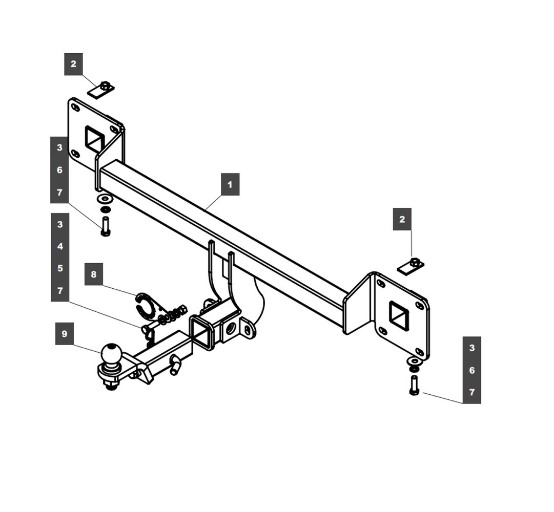 Фаркоп TowRus для LiXiang L9 2022- Шар Е с антистуком 