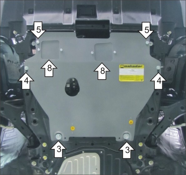 Защита алюминиевая Мотодор для двигателя, КПП Honda CR-V IV 2012-2015
