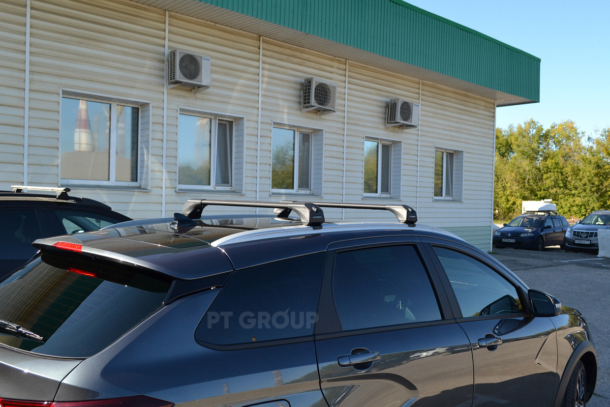 Багажник универсальный на интегрированные рейлинги PT-GROUP черный фото 3