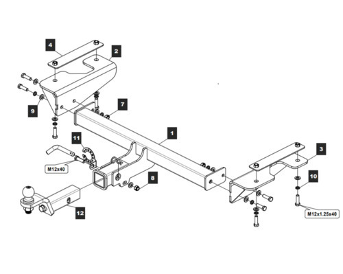 Фаркоп TowRus для FAW Bestune T77 (Mk.I) 2018- шар Е (система антистук)