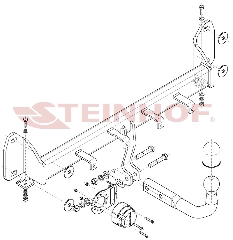 Фаркоп Steinhof для BMW X3 F25 (Mk.II +xDrive) 2010-2017 / BMW X3 G01 (Mk.III) 2017-2024 / BMW X4 F26 (Mk.I) 2014-2018 /  BMW X4  G02 (Mk.II) 2018- Шар А