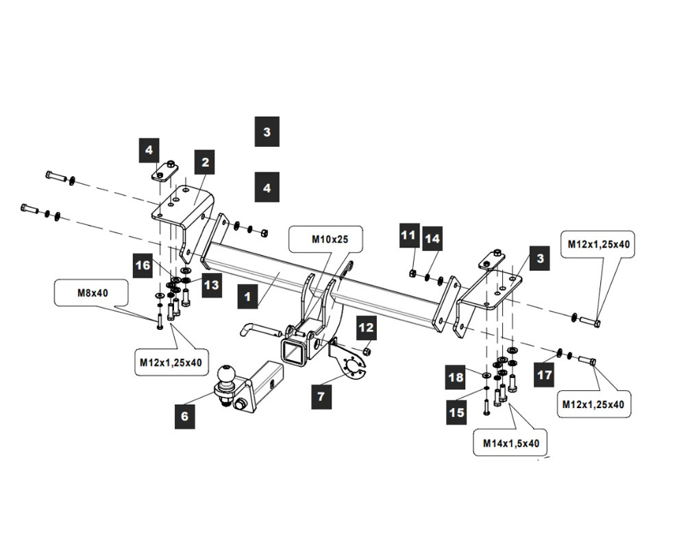 Фаркоп TowRus для Haval Jolion (Mk.I) 2021- шар Е (система антистук)
