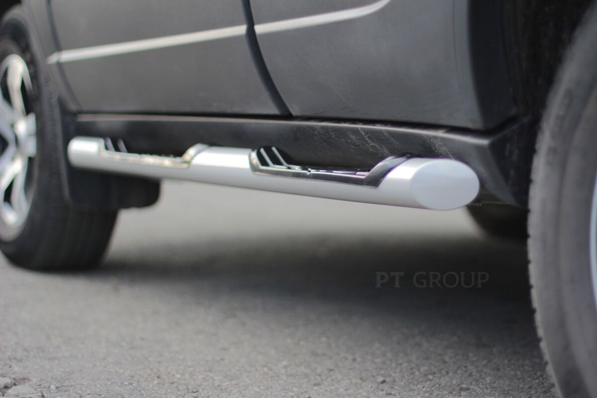 Защита порогов с накладками PT Group для Chevrolet Niva фото 2