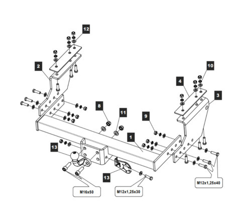 Фаркоп Baltex для Iveco Daily 1999-2014, 2014- шар F