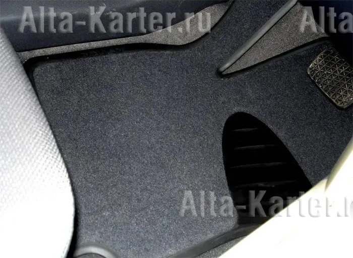 Коврики прорезиненные Seintex с вставками из ковролина для салона Audi A6 С6 2004-2011 Серые фото 2