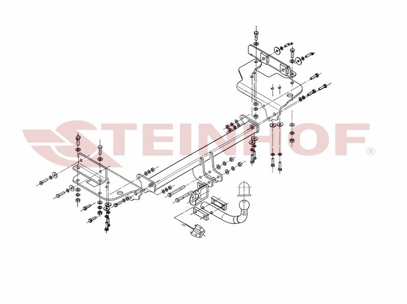 Фаркоп Steinhof для Hyundai Tucson JM (Mk.I) 2004-2010/ Kia Sportage KM (Mk.II) 2005-2010 шар А