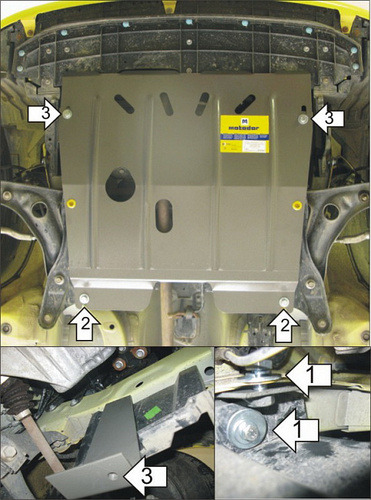 Защита Мотодор для картера, КПП Peugeot 107 2005-2014
