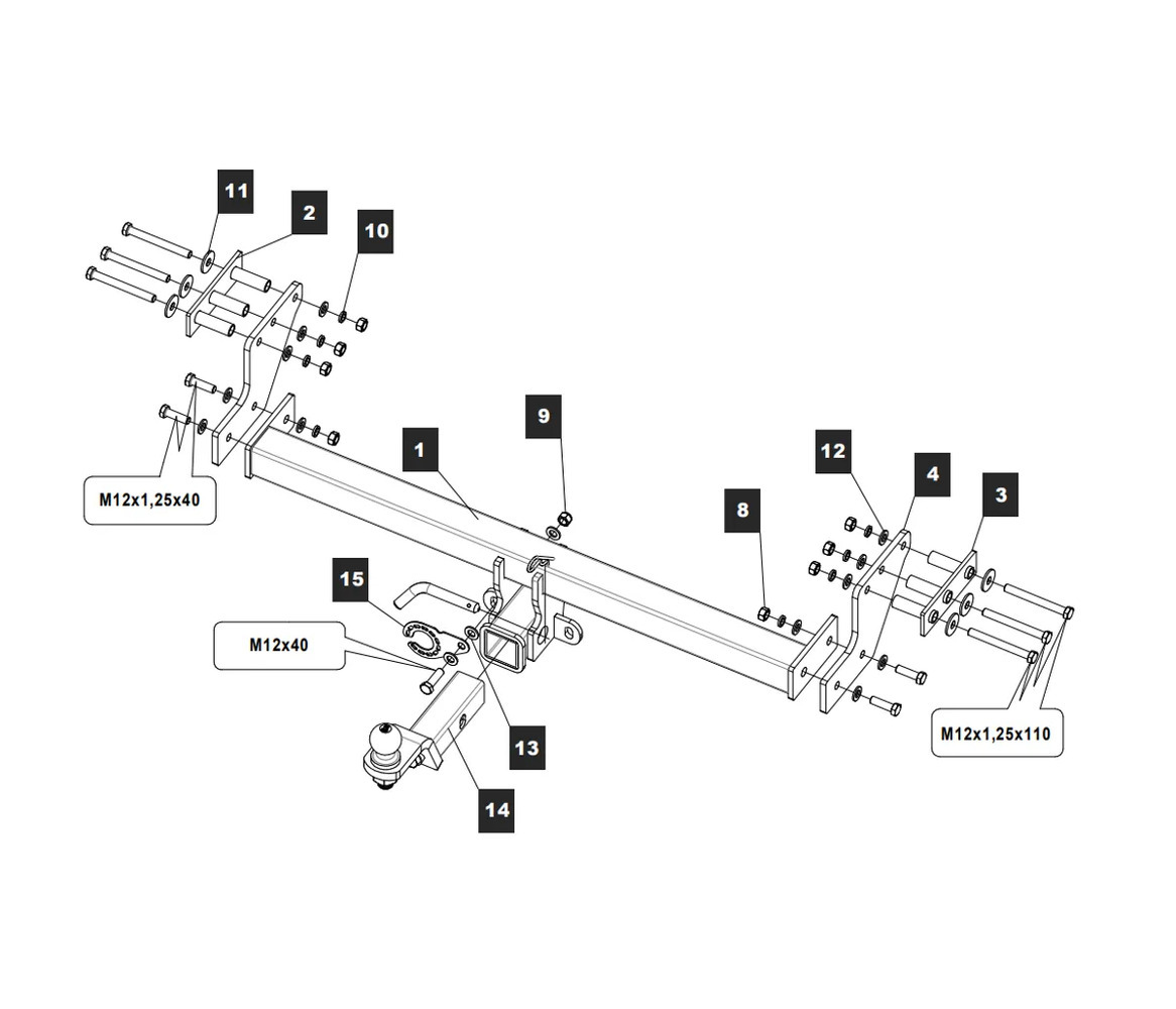 Быстросъёмный фаркоп TowRus для Volvo XC90 С (Mk.I) 2002-2014 Шар Е с антистуком