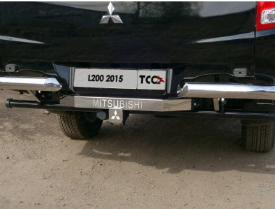  Фаркоп оцинкованный ТСС с накладкой с надписью Mitsubishi для Mitsubishi L200 KL (Mk.V) 2015-2023 шар Е фото 3