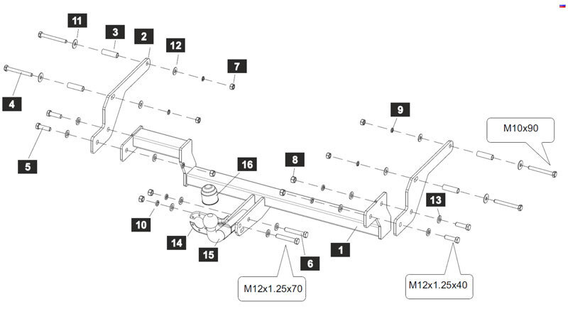 Фаркоп Sheriff для Renault Sandero B52 (Mk.II) 2014-2022 шар А фото 2