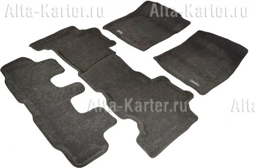 Коврики текстильные Sotra Liner 3D Lux для салона Lexus LX570 (3 ряда сид.) 2012-2022. СЕРЫЕ
