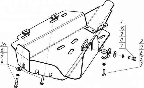 Защита Мотодор для компрессора пневмоподвески Lаnd Rover Discovery III 2005-2009