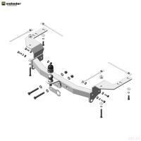 Фаркоп оцинкованный Motodor для Toyota Land Cruiser J200 (Mk.XI) 2007-2021 (комплектации Excalibur и Executive) шар FE