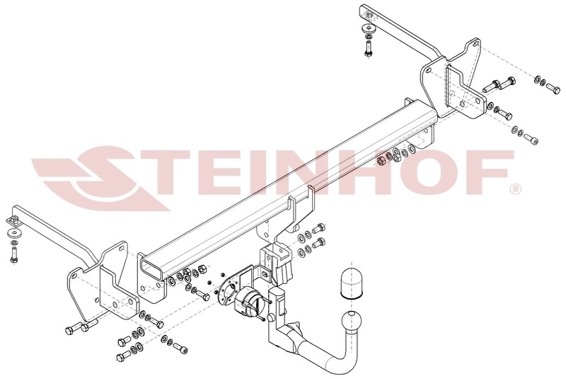 Фаркоп Steinhof для FIAT Doblo, в т.ч. Maxi, 263 (Mk.II), (кроме CNG) 2010-2022/ Opel Combo L1,L2, (Mk.IV) кроме CNG 2012-2018 шар V