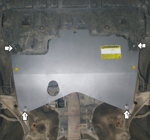 Защита алюминиевая Мотодор для картера, КПП Nissan Teana J32 2008-2014
