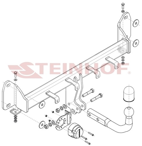 Фаркоп Steinhof для BMW X3 F25 (Mk.II +xDrive) 2010-2017 / BMW X3 G01 (Mk.III) 2017-2024 / BMW X4 F26 (Mk.I) 2014-2018 /  BMW X4  G02 (Mk.II) 2018- Шар А