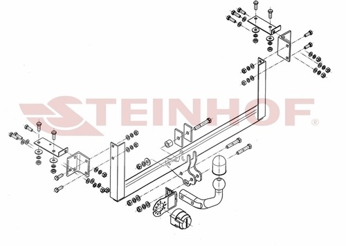 Фаркоп Steinhof для Suzuki Alto GF (Mk.VII) 2009- / Nissan Pixo 2009-2013 Шар А