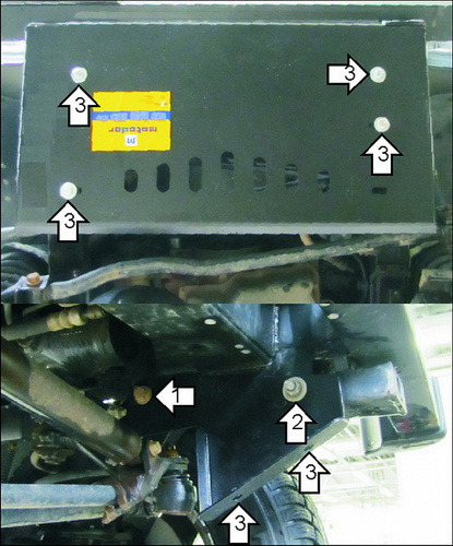 Защита Мотодор для радиатора и рулевых тяг Land Rover Defender 2007-2022