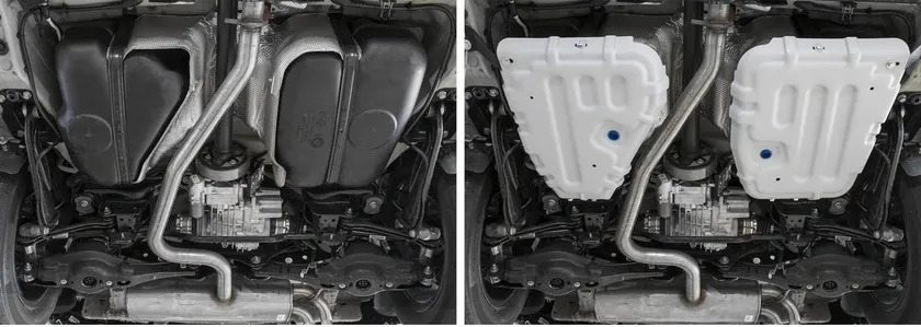 Защита алюминиевая Rival для топливного бака Audi Q3 II (вкл. Sportback) 4WD 2018-2022 фото 3