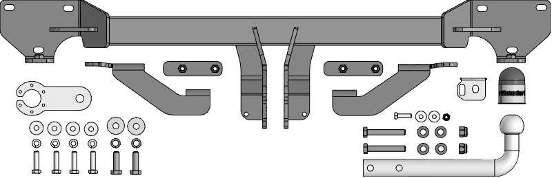 Фаркоп Motodor с оцинкованном  шаром для GAC GS4 (Mk.I) 2024- Шар А фото 2