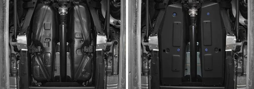 Защита алюминиевая Rival для топливного бака Rival (черная) для Mercedes-Benz G-klasse W464 2018-2022 фото 3