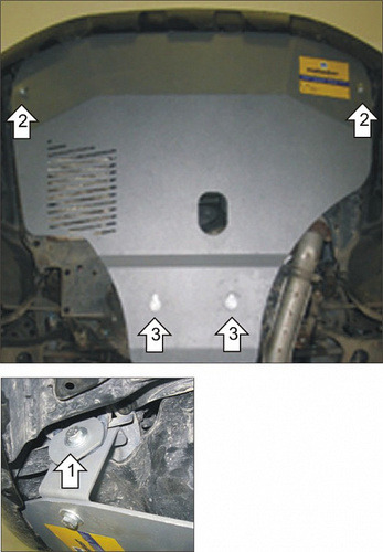 Защита алюминиевая Мотодор для каретера Subaru Outback III 2007-2009