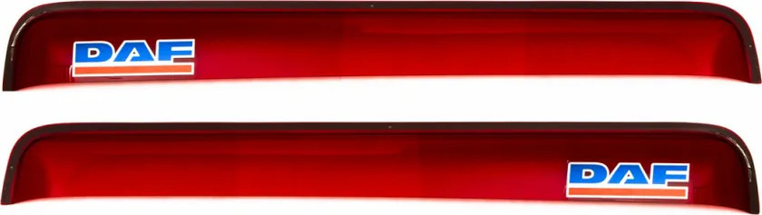 Дефлекторы REIN для окон (накладной скотч 3М) (2 шт.) DAF XF 95 1998-2022 (прямой) Красный
