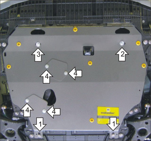 Снята с производства///Защита Мотодор для картера, КПП Toyota Auris I 2007-2012