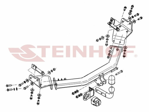 Фаркоп Steinhof для Dodge Journey JC (Mk.I) 2008-2020/ FIAT Freemont JC (Mk.I) 2011-2020 шар А