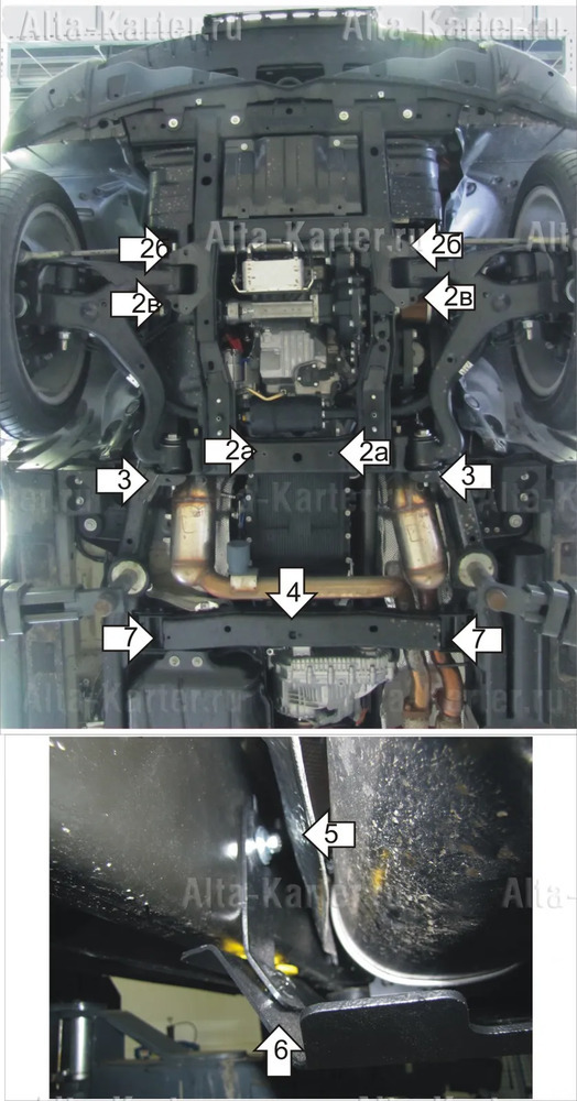 Защита алюминиевая Мотодор для двигателя, КПП, РК Land Rover Range Rover Sport I HSE, Supercharged 2009-2013