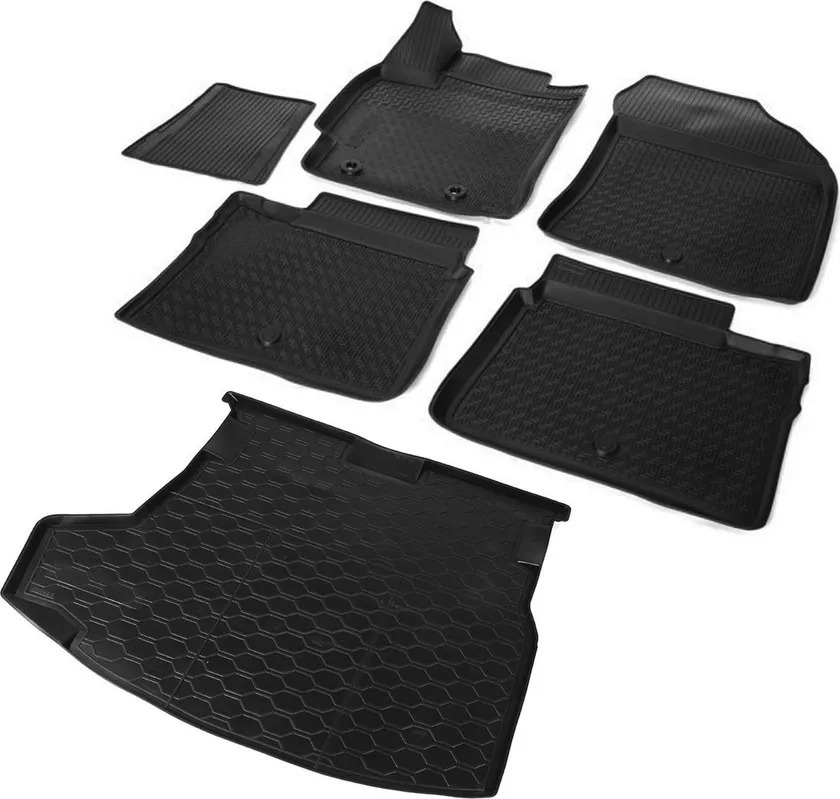 Комплект ковриков Rival для салона и багажника Toyota Corolla E160, E170 седан 2012-2019