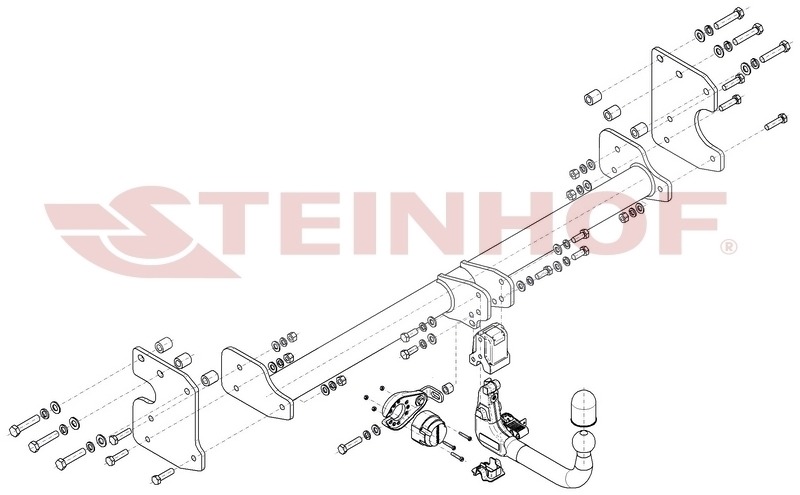 Steinhof Фаркоп Kia EV9 2023- вертикальное быстросъемное крепление шара на ключе