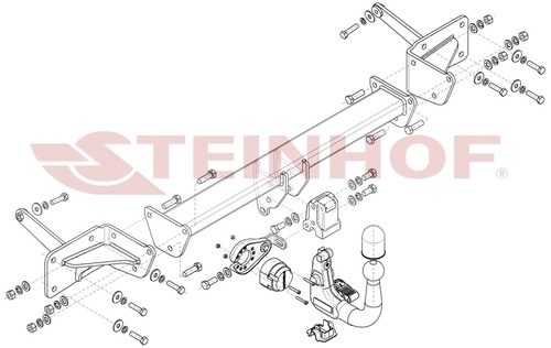 Фаркоп Steinhof для Volkswagen T7 Multivan STM, STN (Mk.VII) 2021- шар V
