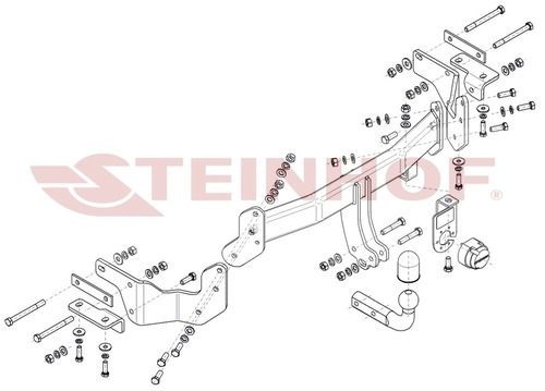 Фаркоп Steinhof для Hyundai Santa Fe III (DM) 2012-2018/ Kia Sorento XM (Mk.II rest) 2012-2020 шар А
