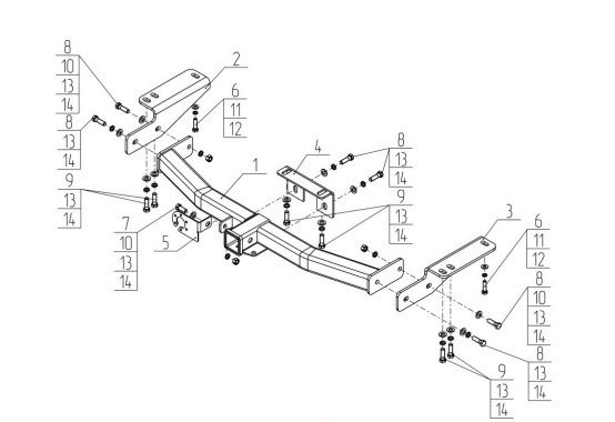 Фаркоп AvtoS для Toyota Land Cruiser Prado J120 (Mk.III) 2003-2009/ J150 (Mk.IV) 2009-2023 шар Е