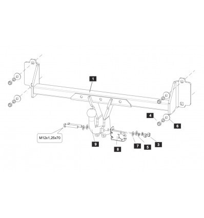 Фаркоп Sheriff для BMW X3 F25 (Mk.II кроме M-Sport) 2010-2018 / BMW X4 F26 (Mk.I кроме M-Sport) 2014-2018 Шар А