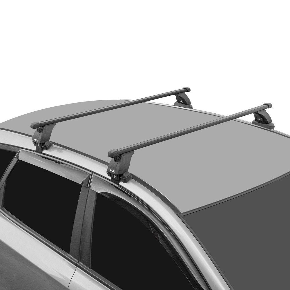 Багажник модельный на гладкую крышу LUX БК3 прямоугольные дуги черные фото 8