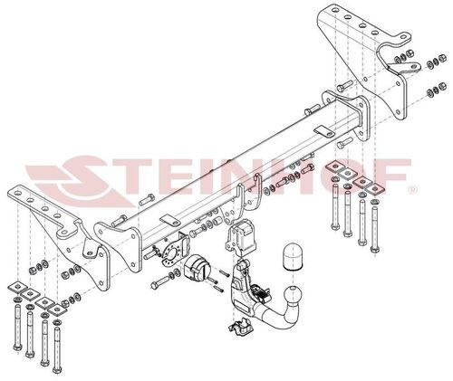 Фаркоп Steinhof для Ford Ranger P703 (Mk.IV) 2022-/ Volkswagen Amarok (Mk.II) 2022- шар V